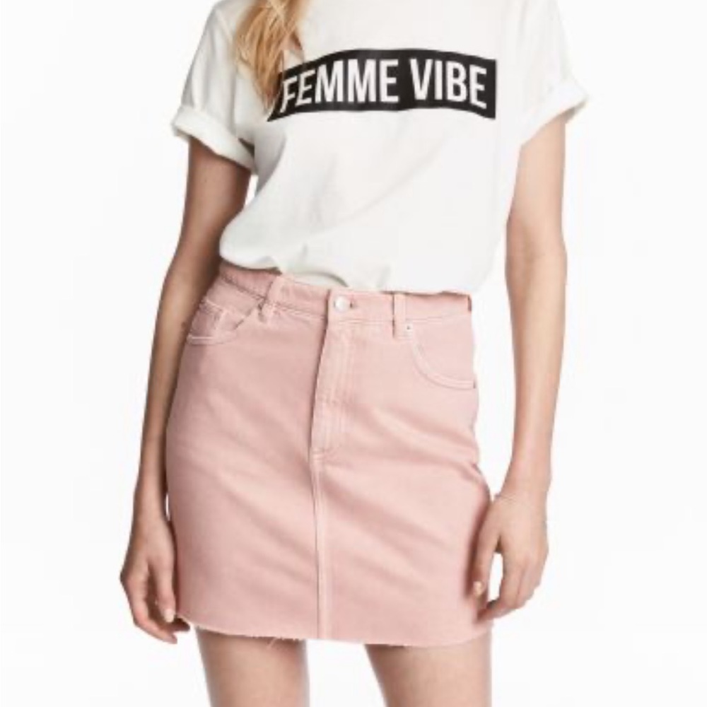 NWT H&M Light Pink Denim Skirt